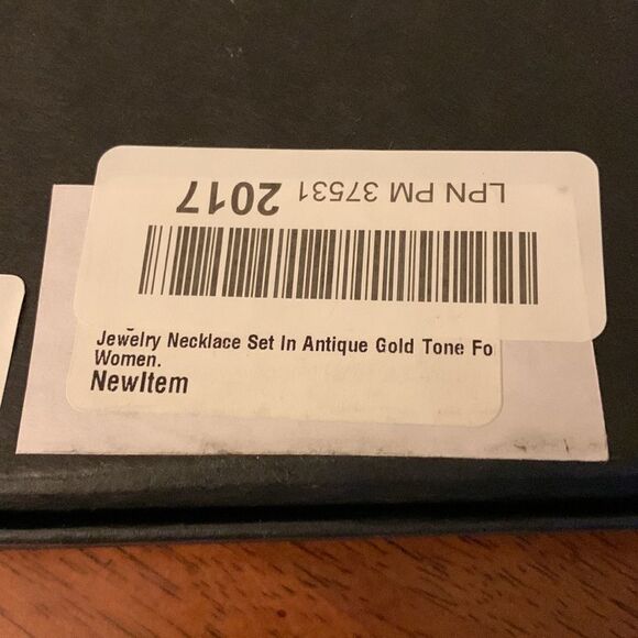 Touchstone rose goldtone necklace, earrings & extra hanging pendant - Picture 9 of 11